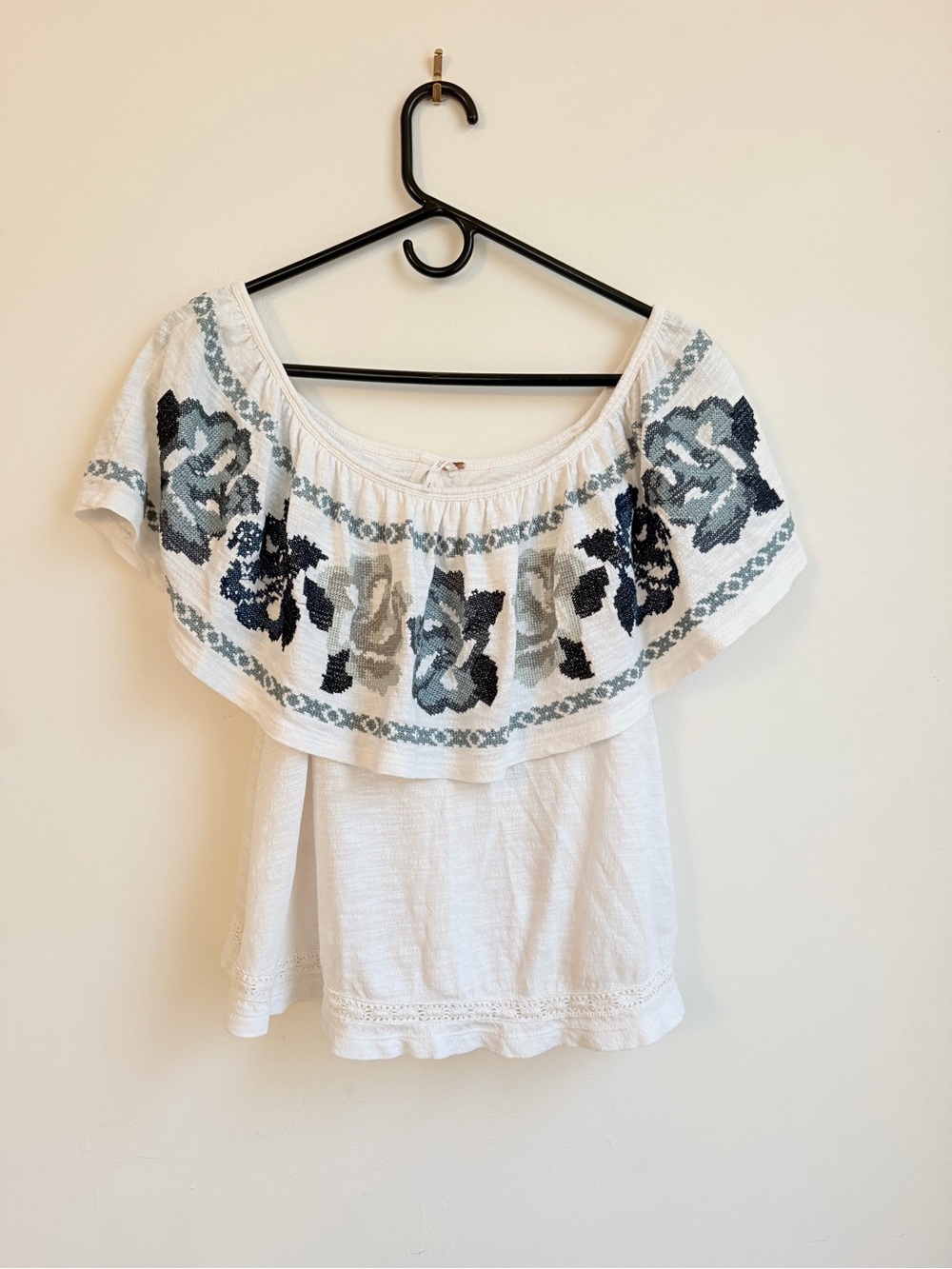Embroidered Free People Top